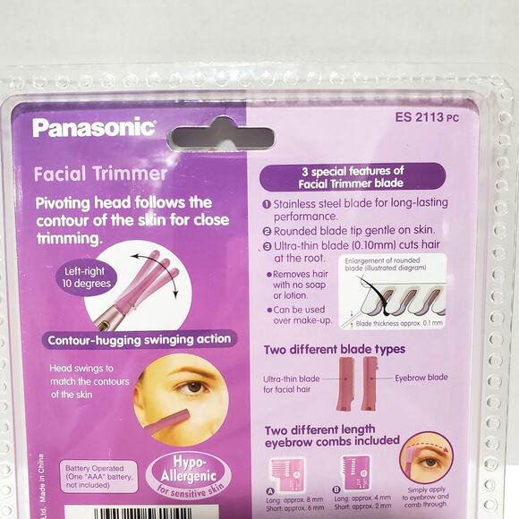 Panasonic Facial Hair Trimmer for Women ES2113PC, with Pivoting Head and Eyebrow - Picture 5 of 7